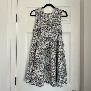 Floral Black and White Sleeveless Dress